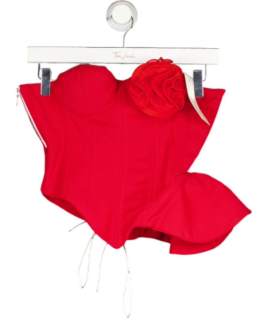 Ibiboss Red Structured Floral Corset UK L