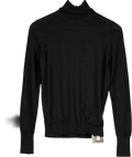 Uniqlo Black Extra Warm Cashmere Blend Turtleneck T-shirt UK 10