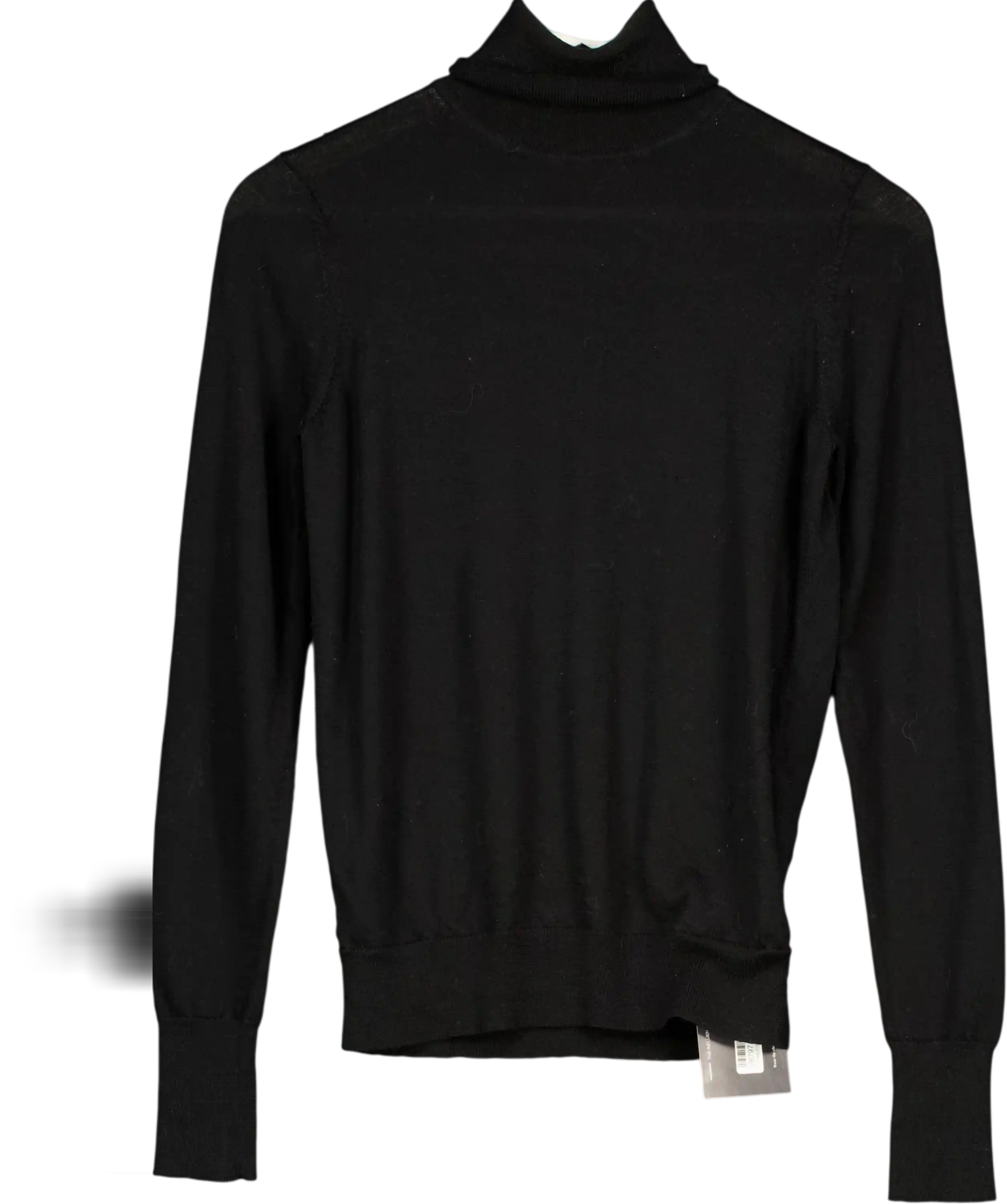 Uniqlo Black Extra Warm Cashmere Blend Turtleneck T-shirt UK 10