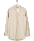SUNDAR BAY X Ces Cream Faux Leather Shirt Jacket UK 10