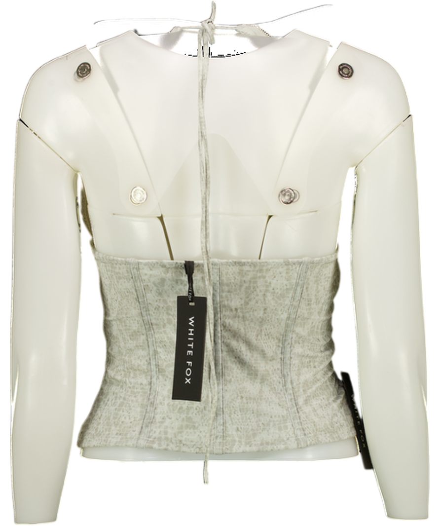 WHITE FOX Grey Snake Print Made Of Music Bustier Halo Mist UK M