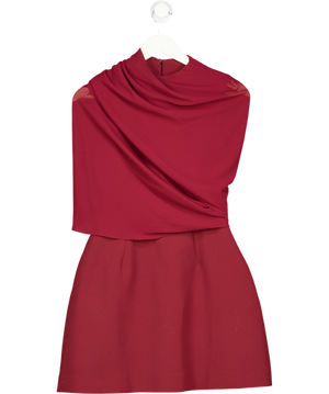 ODDMUSE Burgundy Red Gathered Mini Dress UK S