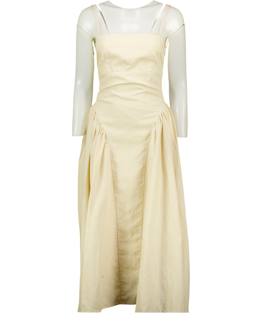 NOBODY'S CHILD Beige Lupin Structured Midi Dress In Stone UK 6