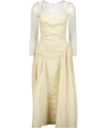 NOBODY'S CHILD Beige Lupin Structured Midi Dress In Stone UK 6