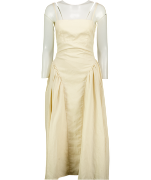 NOBODY'S CHILD Beige Lupin Structured Midi Dress In Stone UK 6