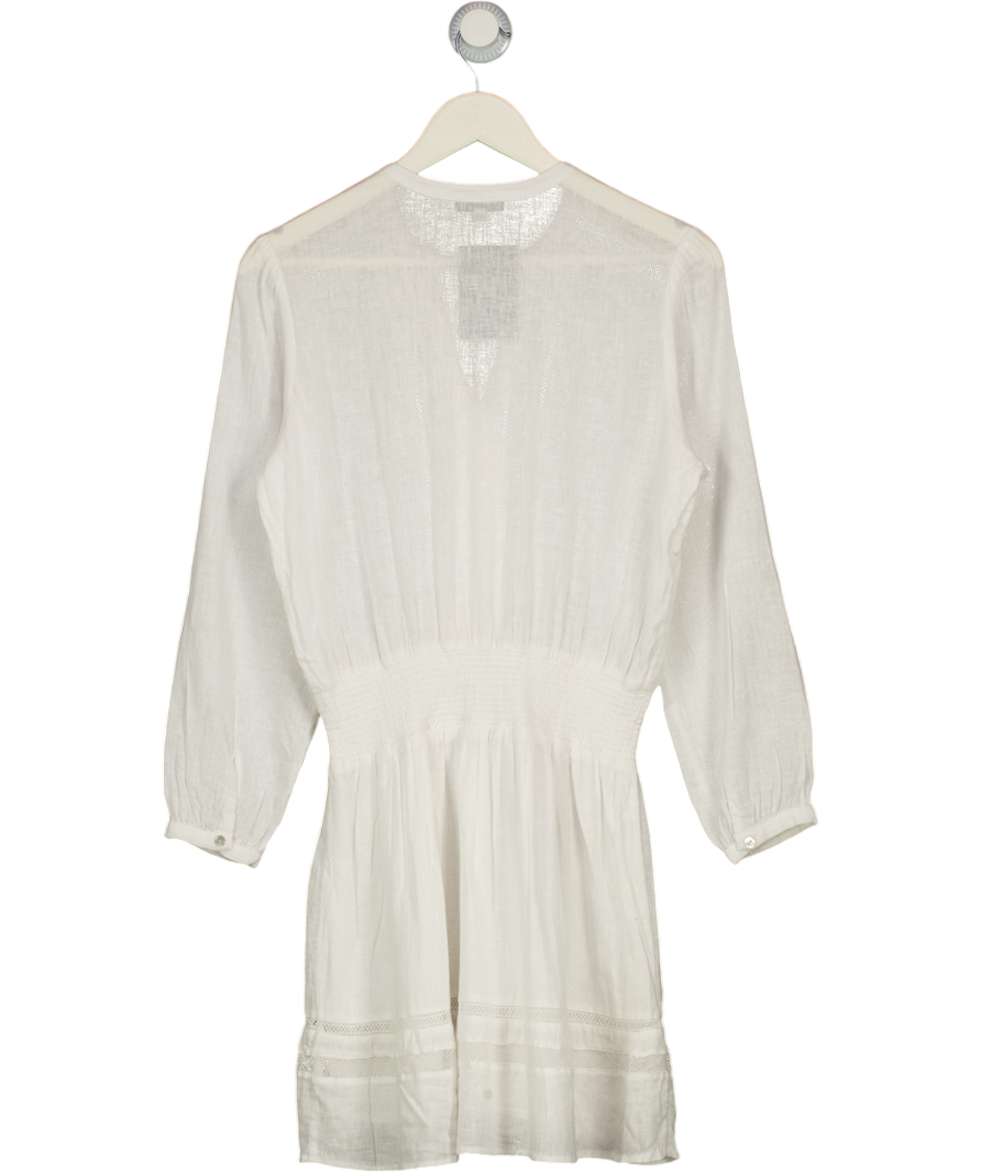 RAILS White Jasmine Smocked Waist Long Sleeve Dress UK XS