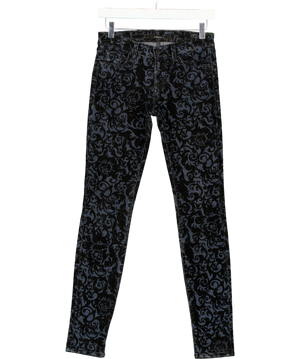 J BRAND Black Skinny Leg Brocade Jeans W25
