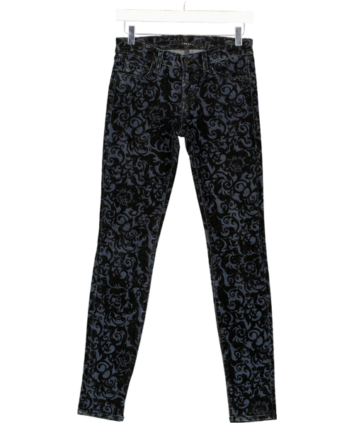 J BRAND Black Skinny Leg Brocade Jeans W25