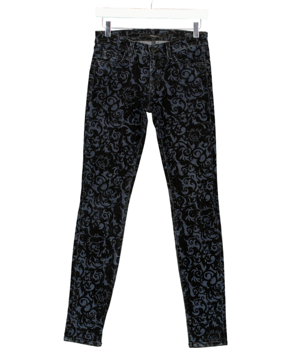 J BRAND Black Skinny Leg Brocade Jeans W25