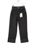 MINT VELVET Black Denim Turn Up Jeans UK 6