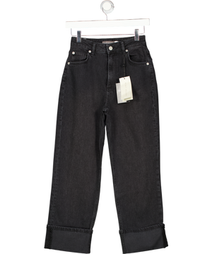 MINT VELVET Black Denim Turn Up Jeans UK 6