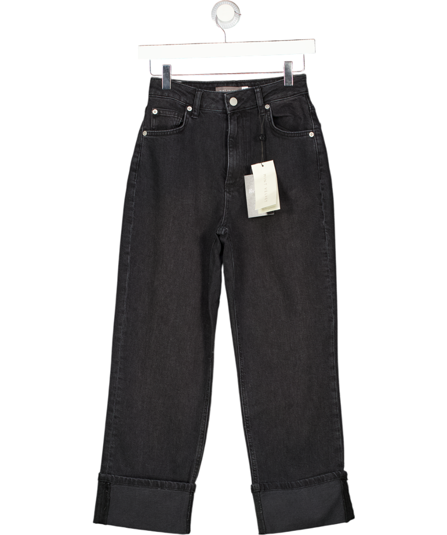 MINT VELVET Black Denim Turn Up Jeans UK 6