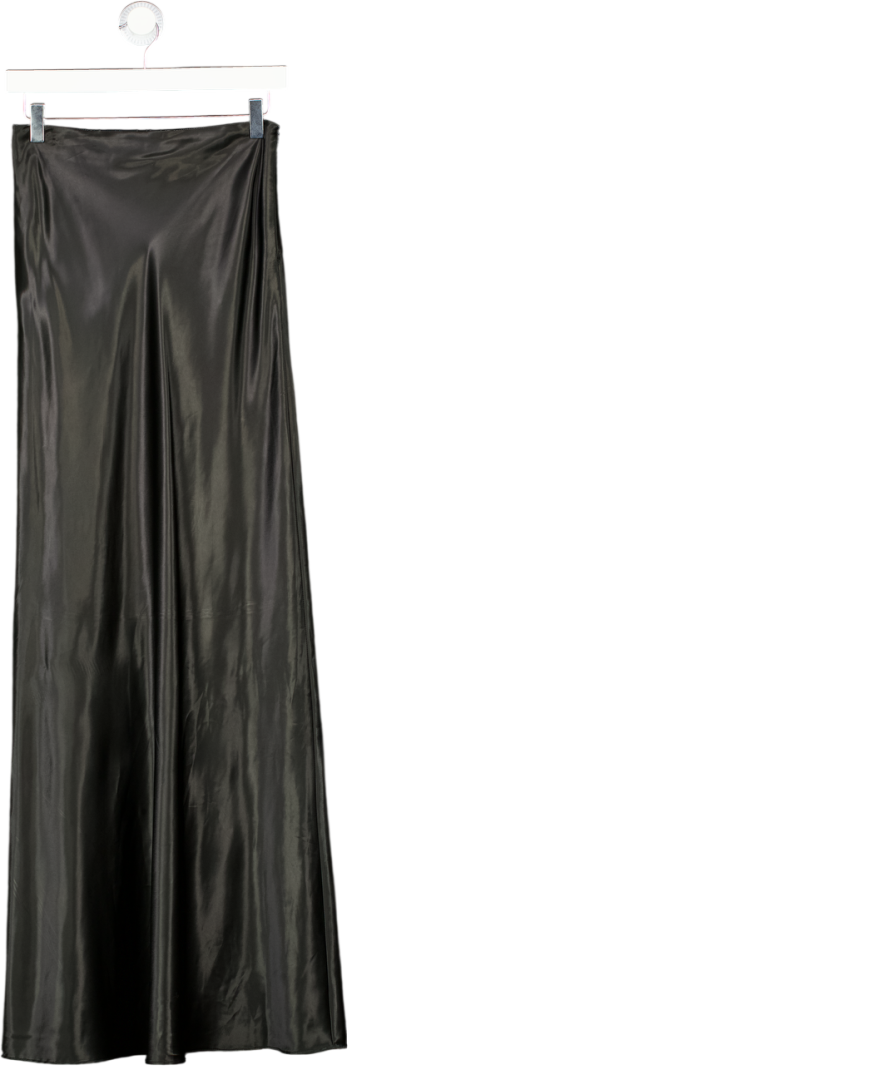 PAPER MOON SEOUL Black Satin Maxi Slip Skirt UK XS