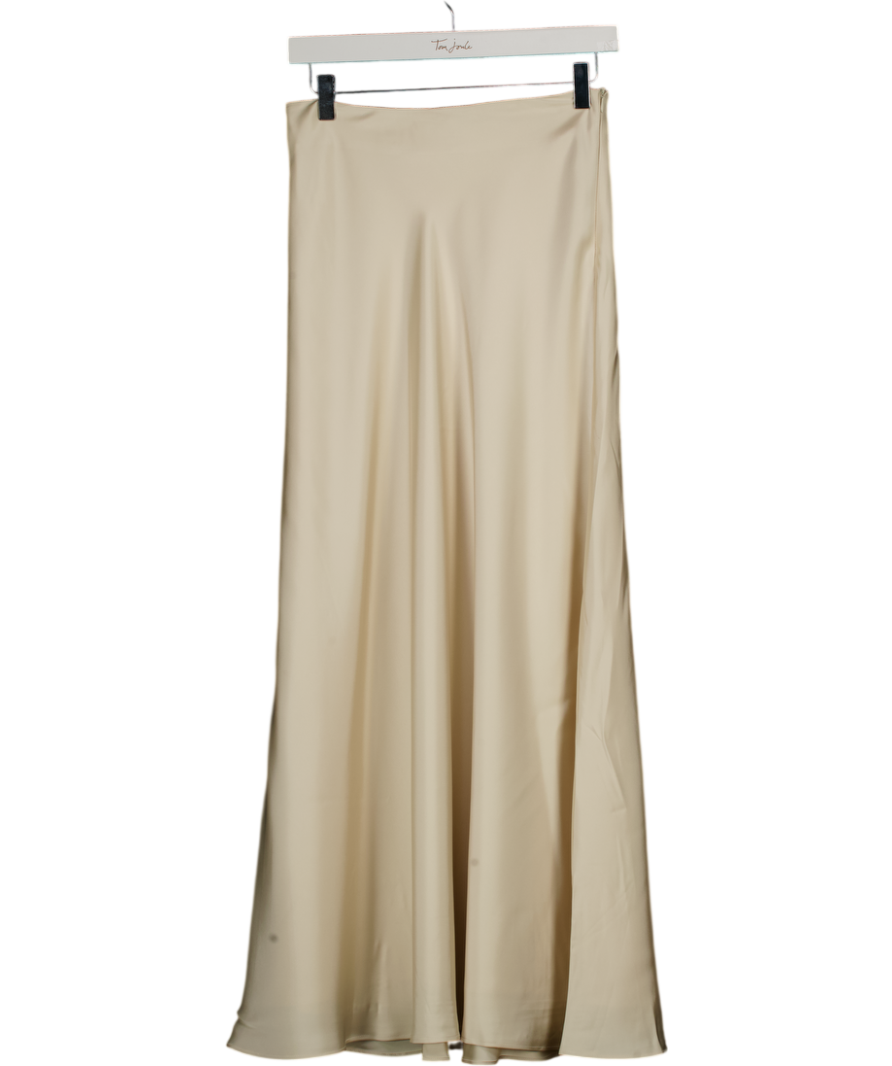 NA-KD Champagne Beige Satin Maxi Skirt UK 6