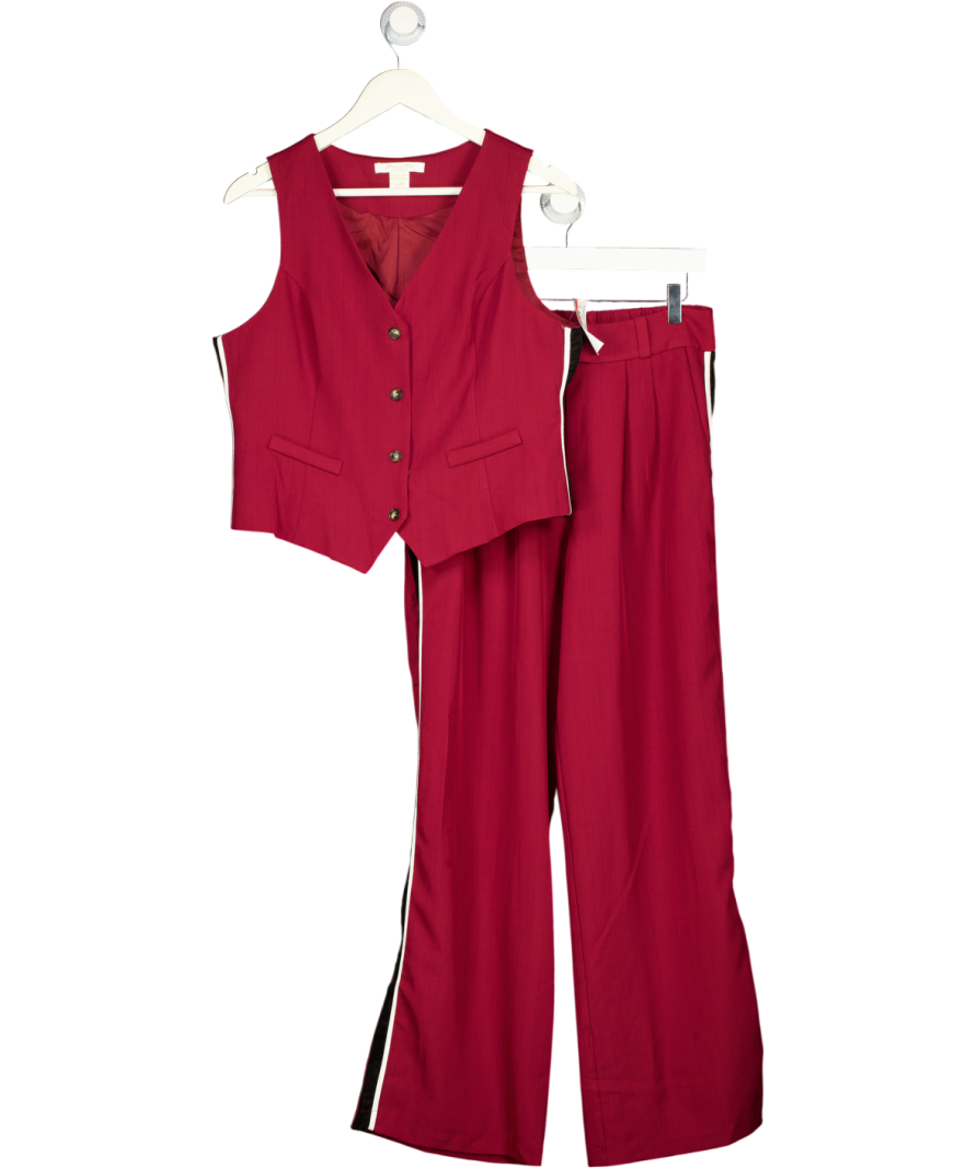 Hearts Los Angeles 2-piece Burgundy Red Waistcoat And Trousers UK L