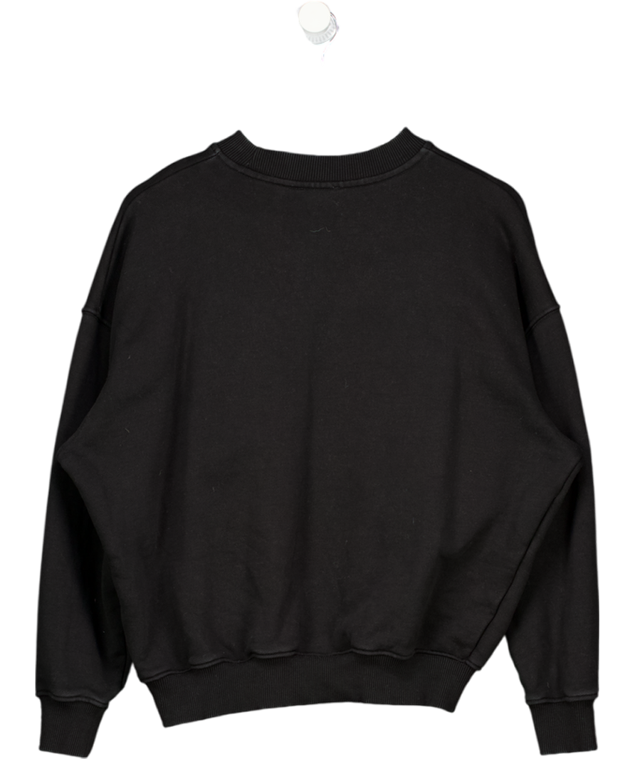 ADANOLA Black Varsity Oversized Cotton Sweatshirt UK XS