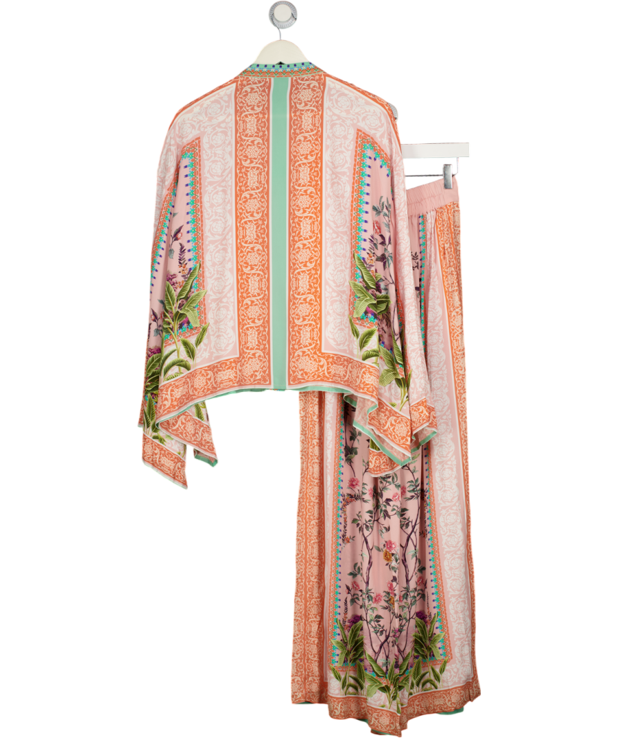 RAISHMA STUDIO Multicoloured 2-piece Floral Print Shirt & Whide Leg Trouser Set UK 8