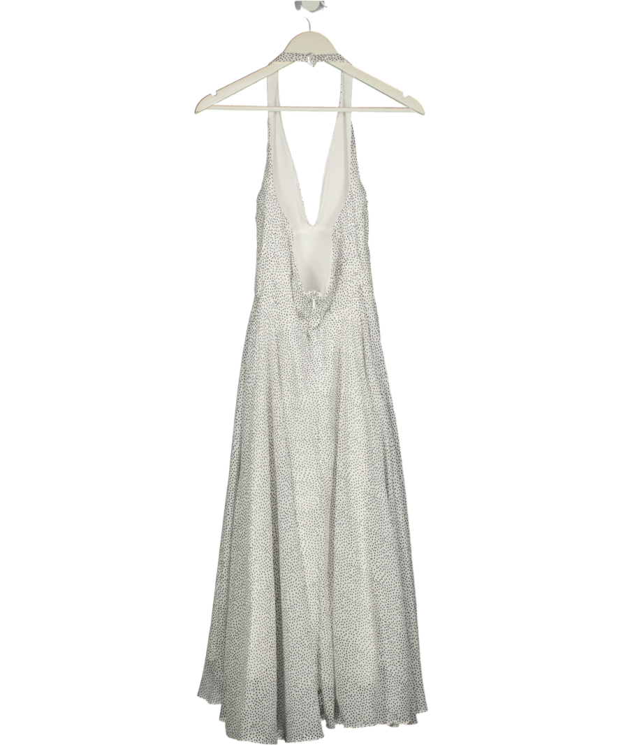 HOUSE OF CB White Solada Floral-pattern Woven Midi Dress UK S