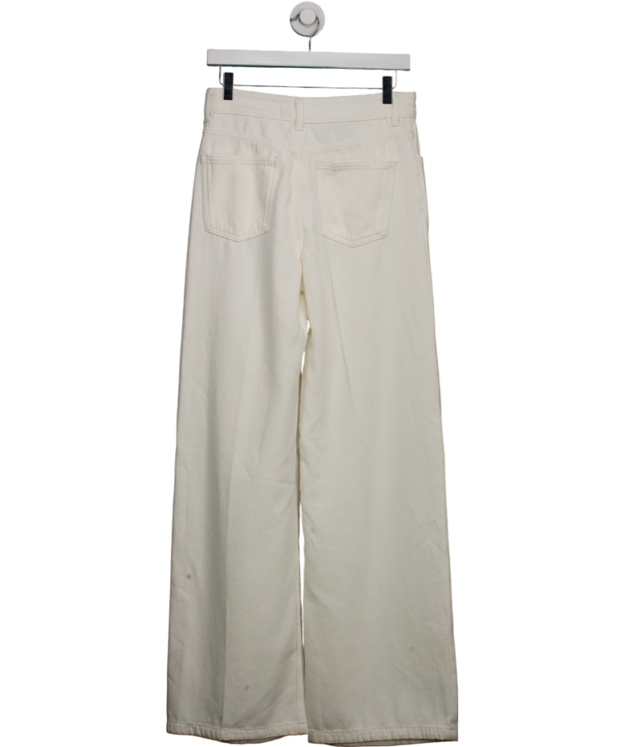 ZARA White Collection Wide-leg High-waist Jeans UK 8 EU 41 👠
