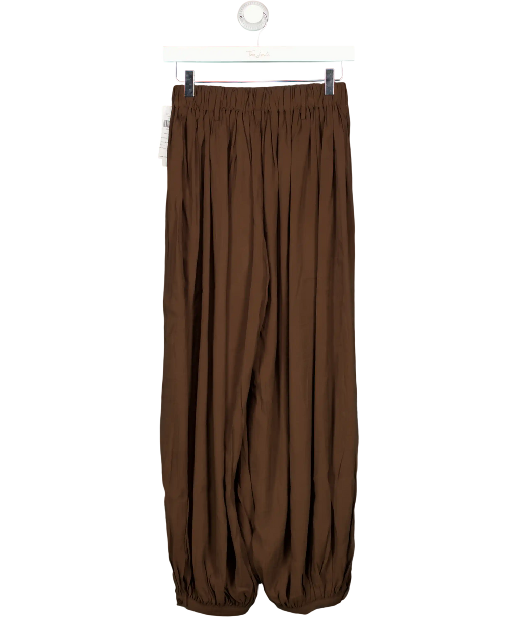 CUBIC Brown Pleated Lantern Pants UK S