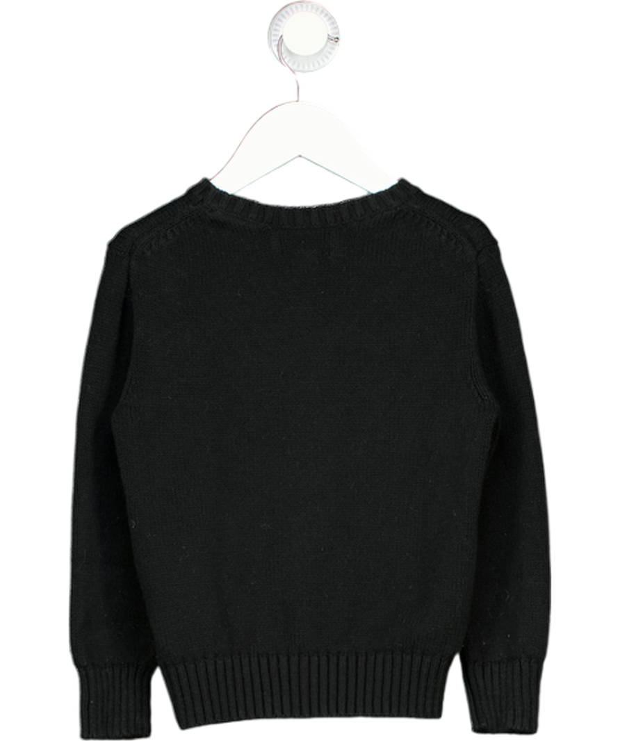 POLO RALPH LAUREN Black Cotton Knit Polo Bear With Gift Jumper 5 Years