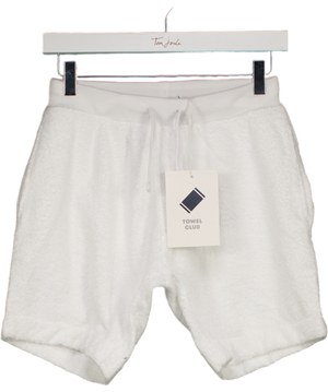 TOWEL CLUB White Towelling Shorts UK XS