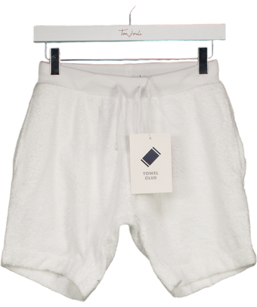 TOWEL CLUB White Towelling Shorts UK XS