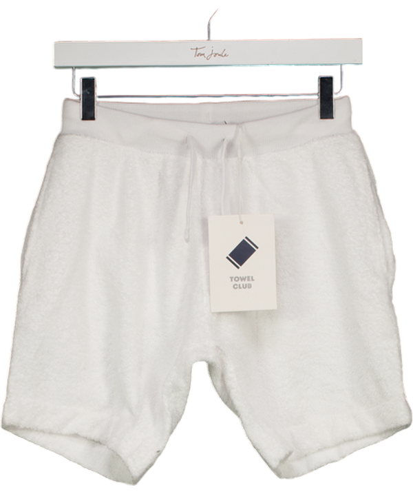 TOWEL CLUB White Towelling Shorts UK XS