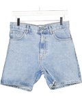 MANGO Blue Zaida Mid Waist Denim Shorts UK 8
