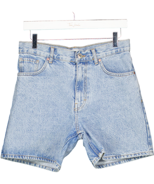 MANGO Blue Zaida Mid Waist Denim Shorts UK 8