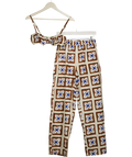 VENROY White & Brown & Blue Summer Co - Ord UK S