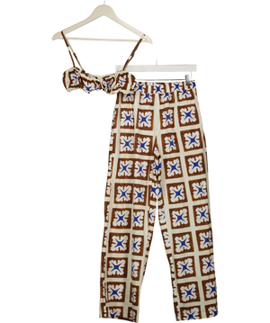 VENROY White & Brown & Blue Summer Co - Ord UK S