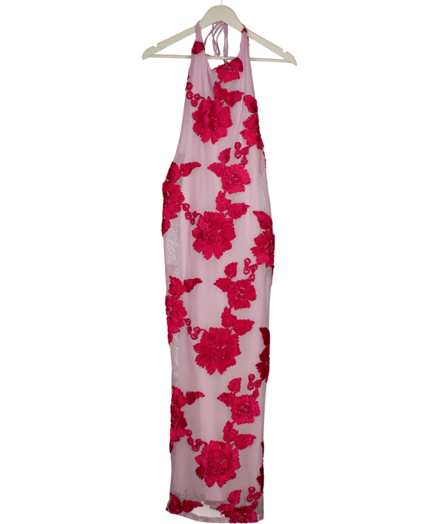 White Fox Pink Summer Ready Maxi Dress UK S