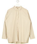 NA-KD Beige Linen Wide Sleeve Shirt UK 10