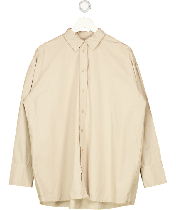 NA-KD Beige Linen Wide Sleeve Shirt UK 10