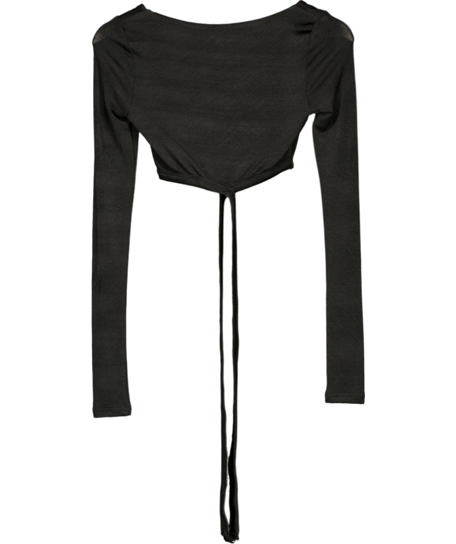 I AM GIA Black Ring Detail Long Sleeve Top UK S