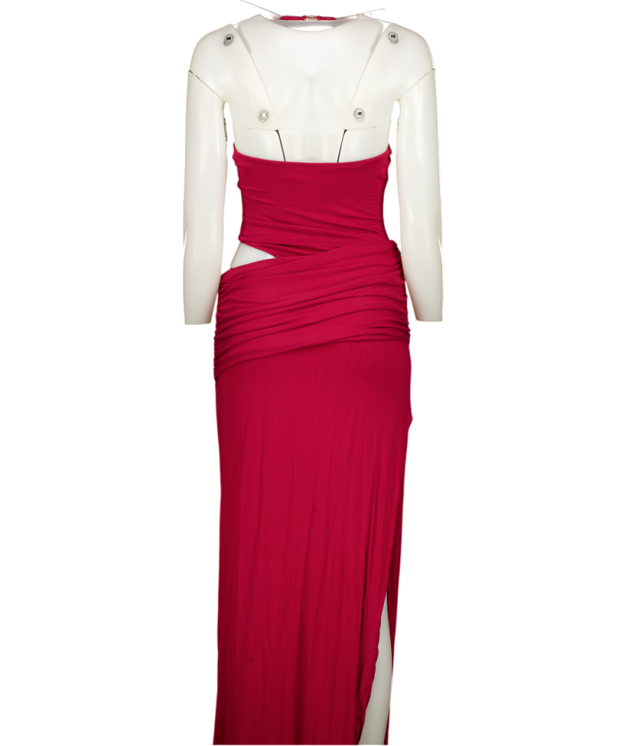 OH POLLY Red Jersey Halterneck Maxi Dress UK S Reliked OH POLLY Red Jersey Halterneck Maxi Dress UK S Reliked