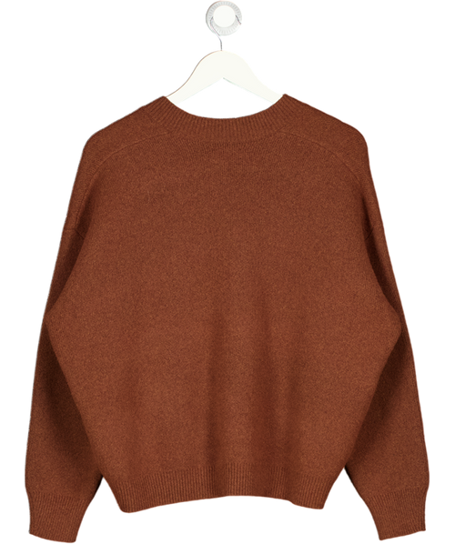 ASOS DESIGN Brown Oversize V-neck Knit UK XS