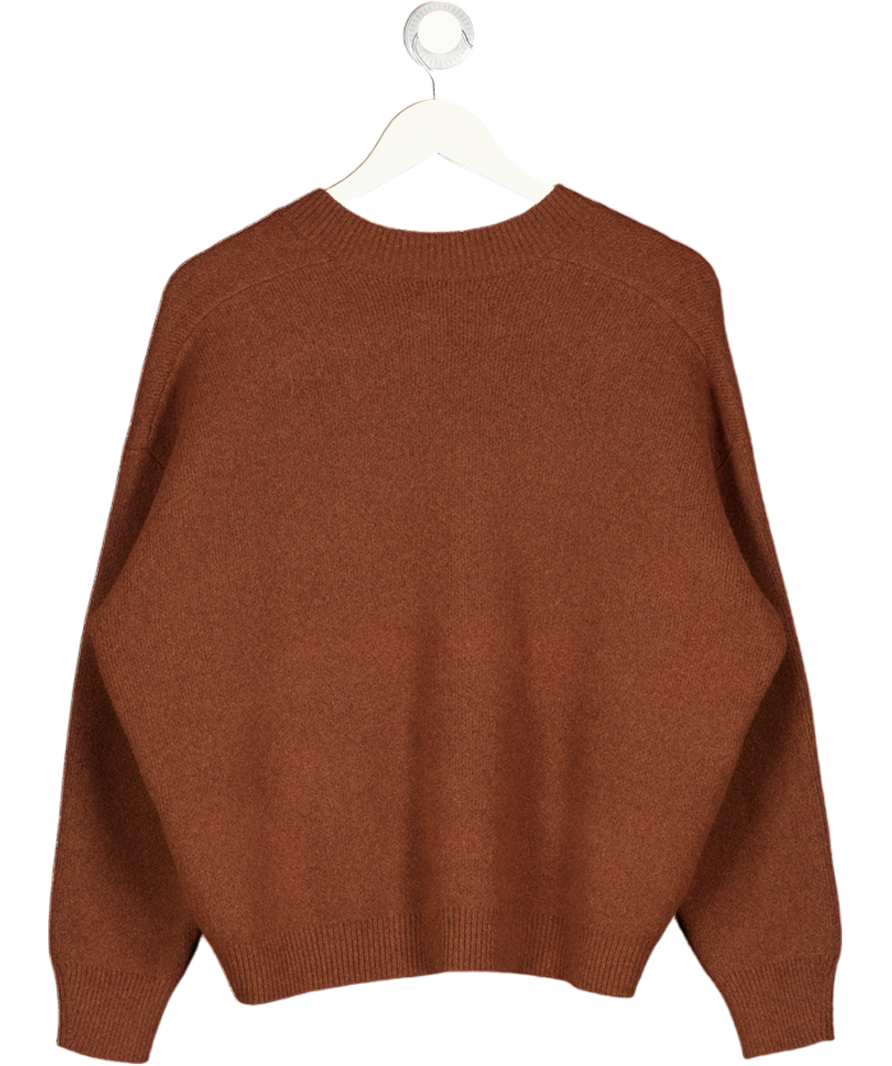 ASOS DESIGN Brown Oversize V-neck Knit UK XS