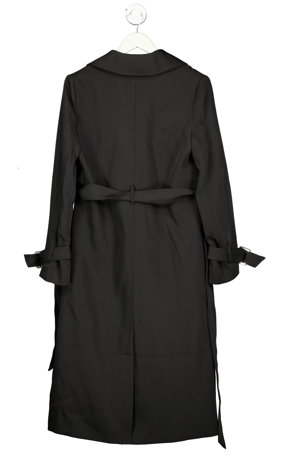 Forever New Black Double-Breasted Trench Coat UK 8