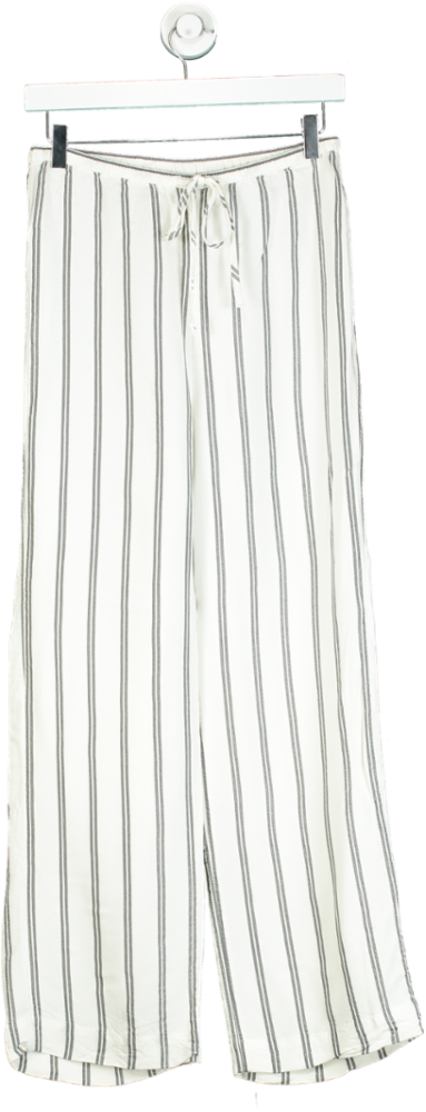 & Other Stories White Striped Drawstring Trousers UK XS