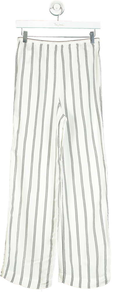 & Other Stories White Striped Drawstring Trousers UK XS