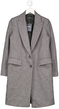 ZARA Grey Wool Look Single Breasted Coat UK XS