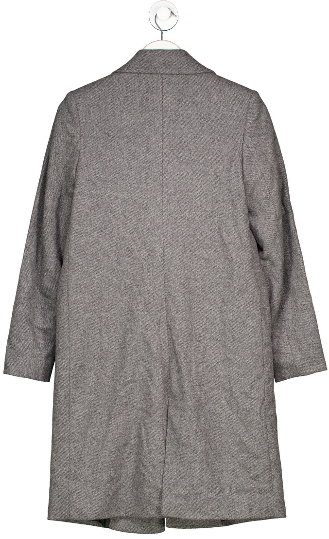 ZARA Grey Wool Look Single Breasted Coat UK XS