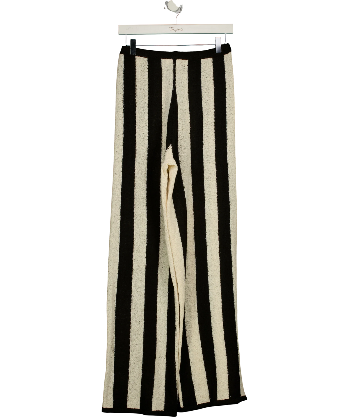 4th & Reckless Black Cuba Knitted Stripe Beach Trouse, size UK 8 — back