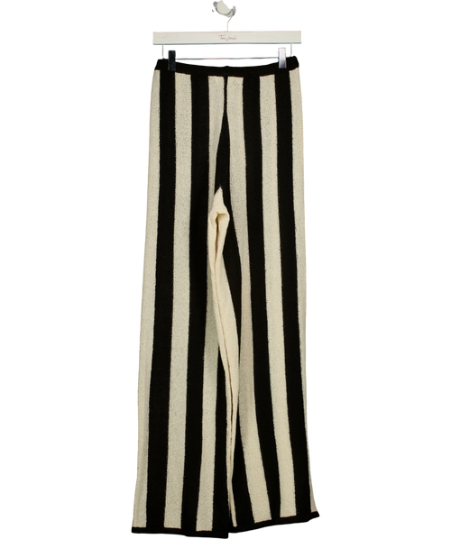4th & Reckless Black Cuba Knitted Stripe Beach Trouse, size UK 8 — back
