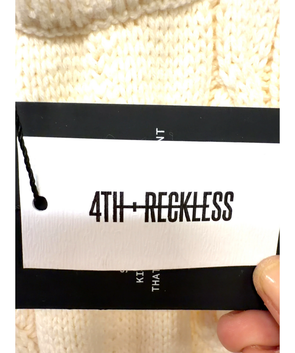 4th & Reckless Cream JORDAN TROUSER, size UK 8 — detail
