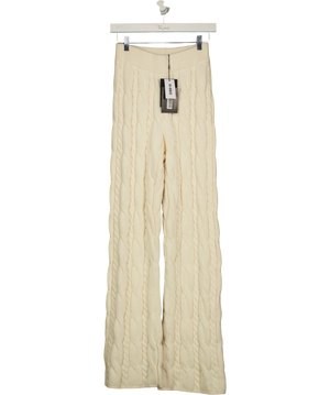 4th & Reckless Jordan Trouser Cream Cable Knit UK 8