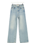 Reformation Blue Wilder High Rise Wide Leg Cropped Jeans, size W24 — front