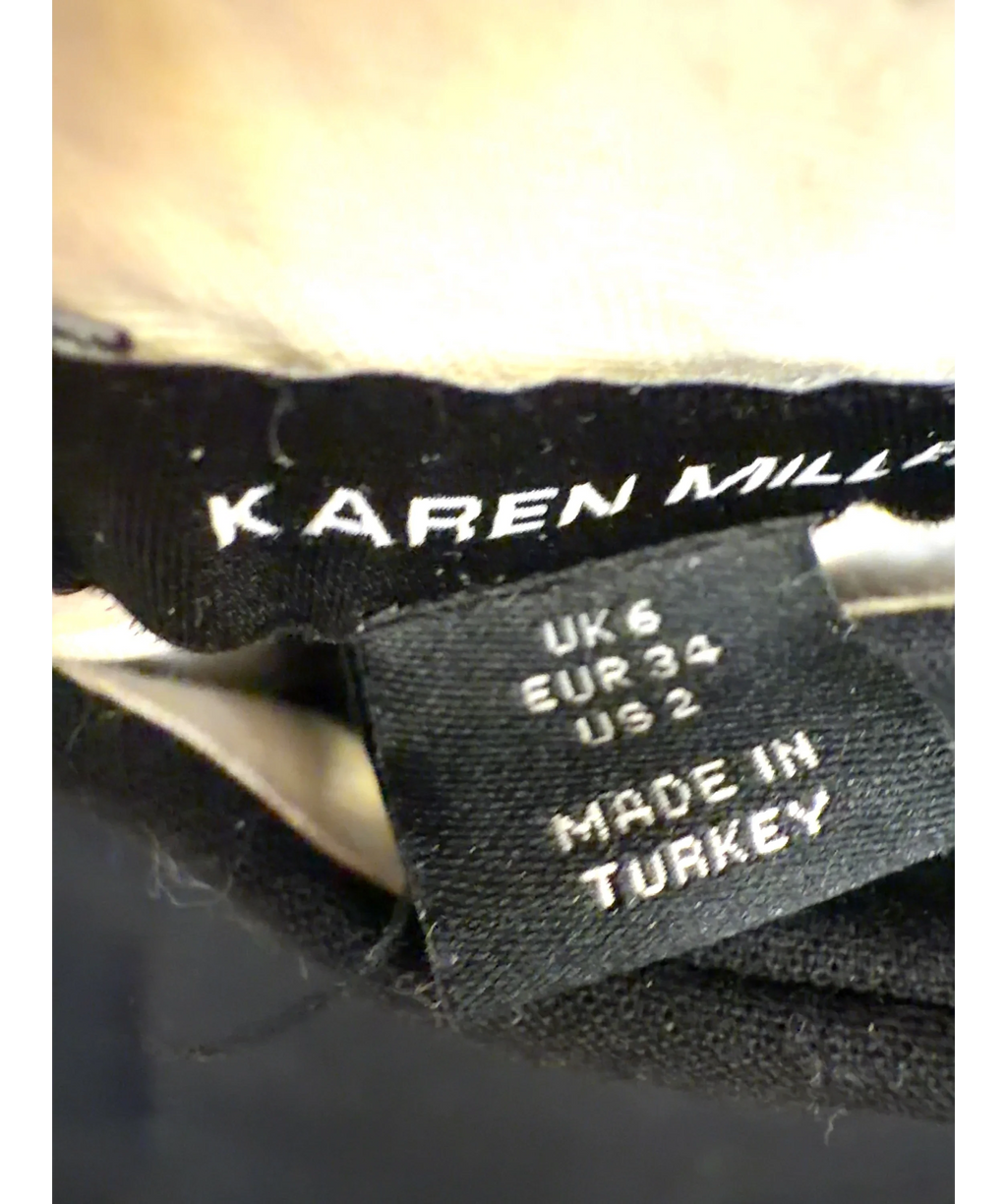 KAREN MILLEN Black Colour, size UK 6 — care label